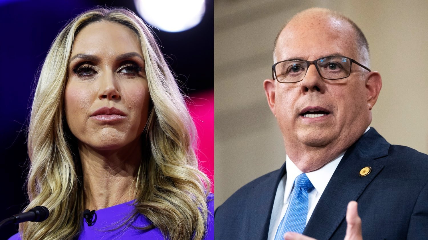 A composite photo of Lara Trump and Larry Hogan