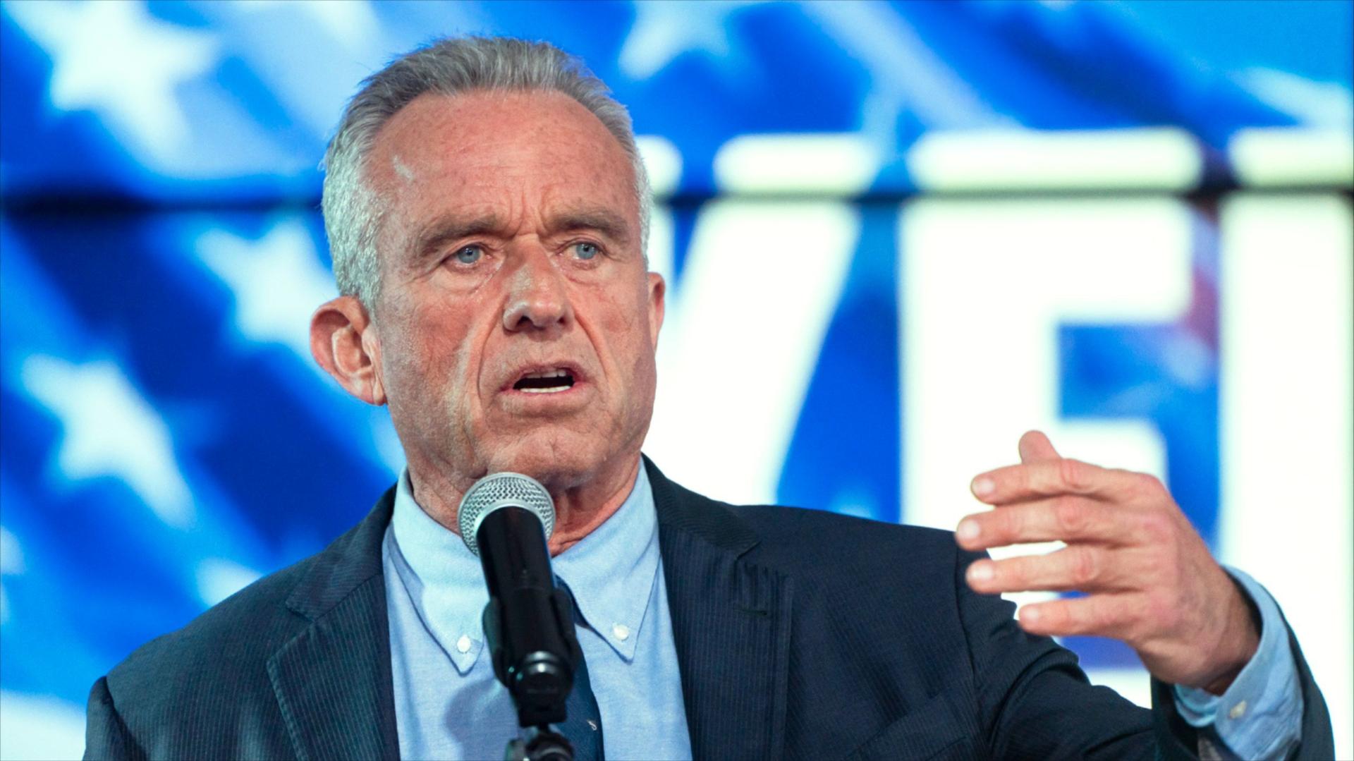 Robert F. Kennedy Jr. with a microphone