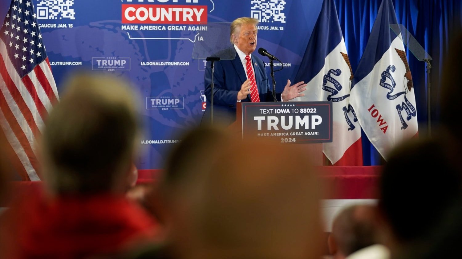 A photo of Trump speaking