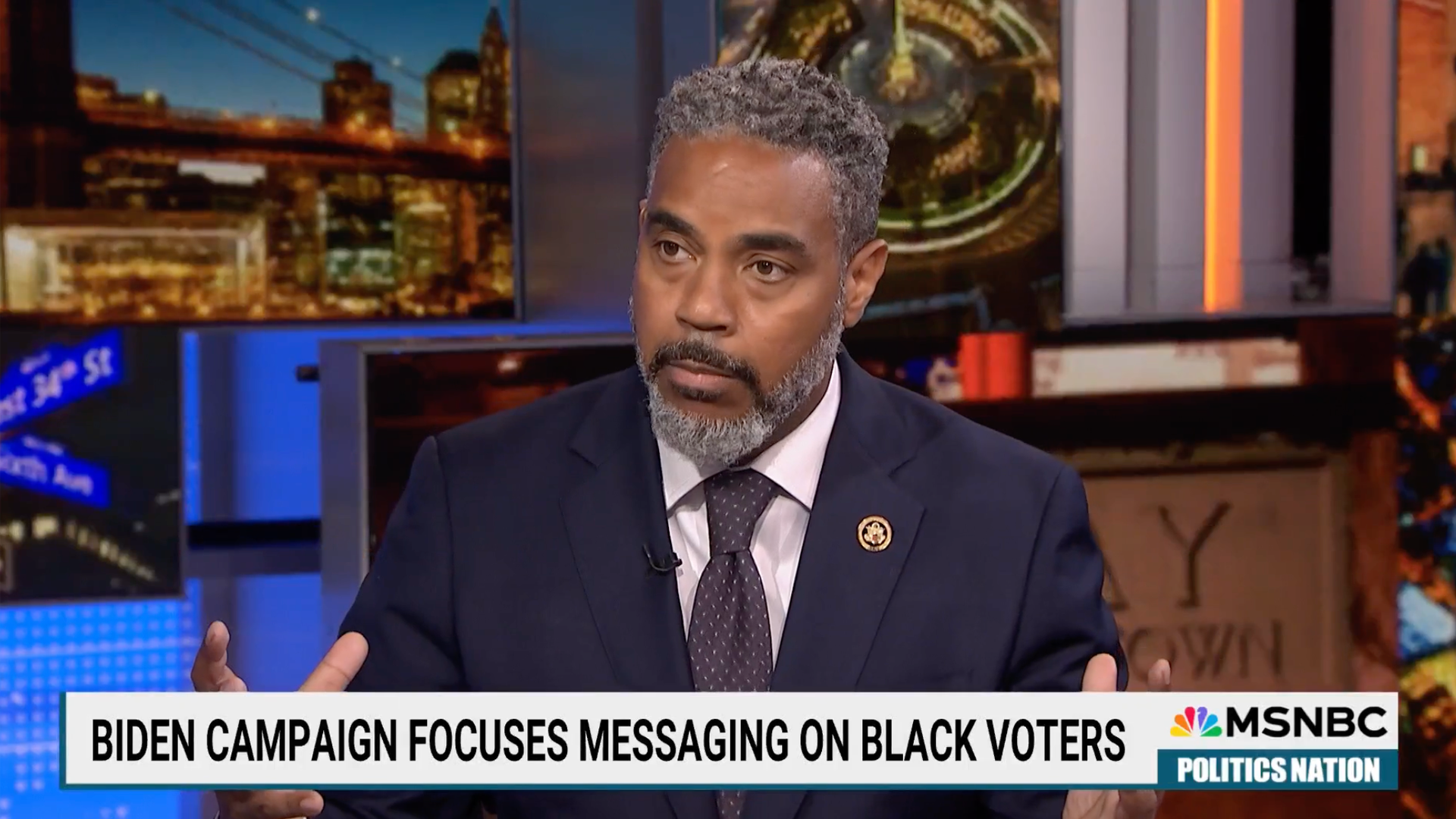 A screengrab of the PoliticsNation show