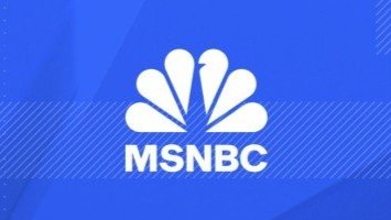 A photo of the MSNBC logo on a blue background