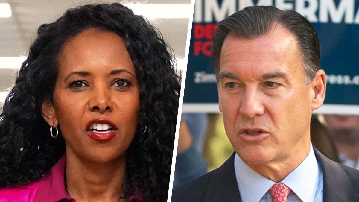 A photo montage of Tom Suozzi and Mazi Pilip