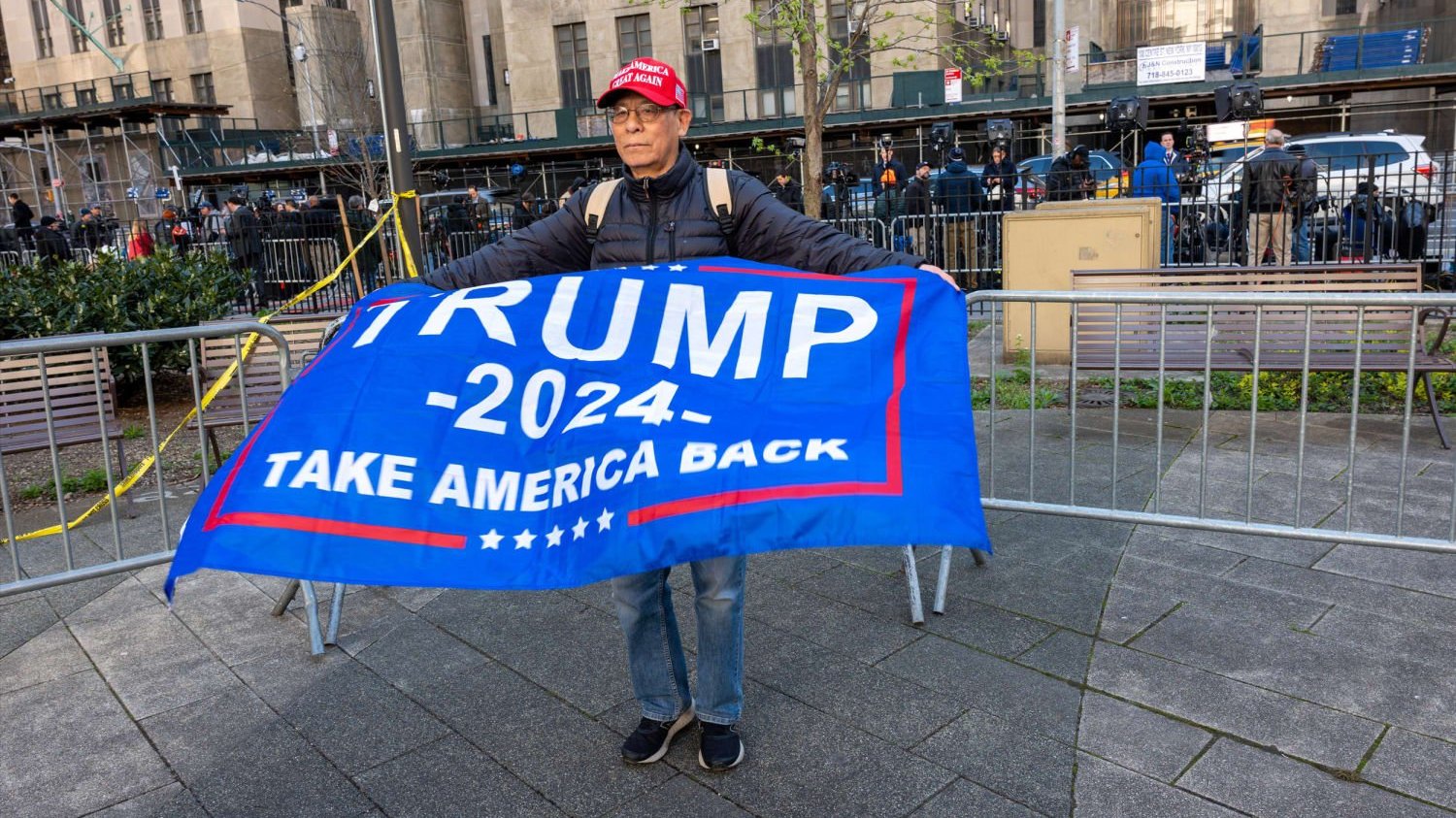 A photo of a protester