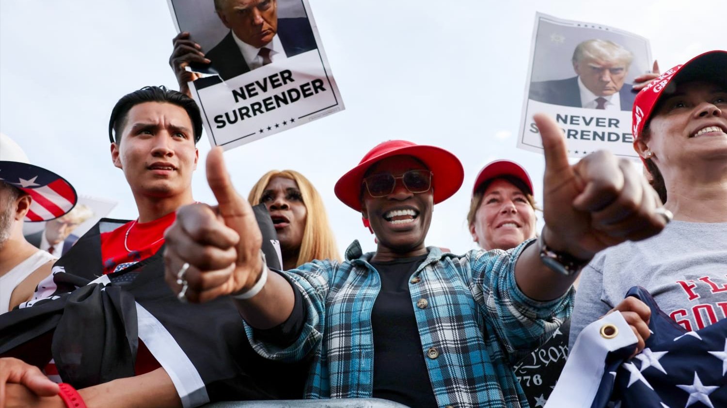 A photo of Trump supporters