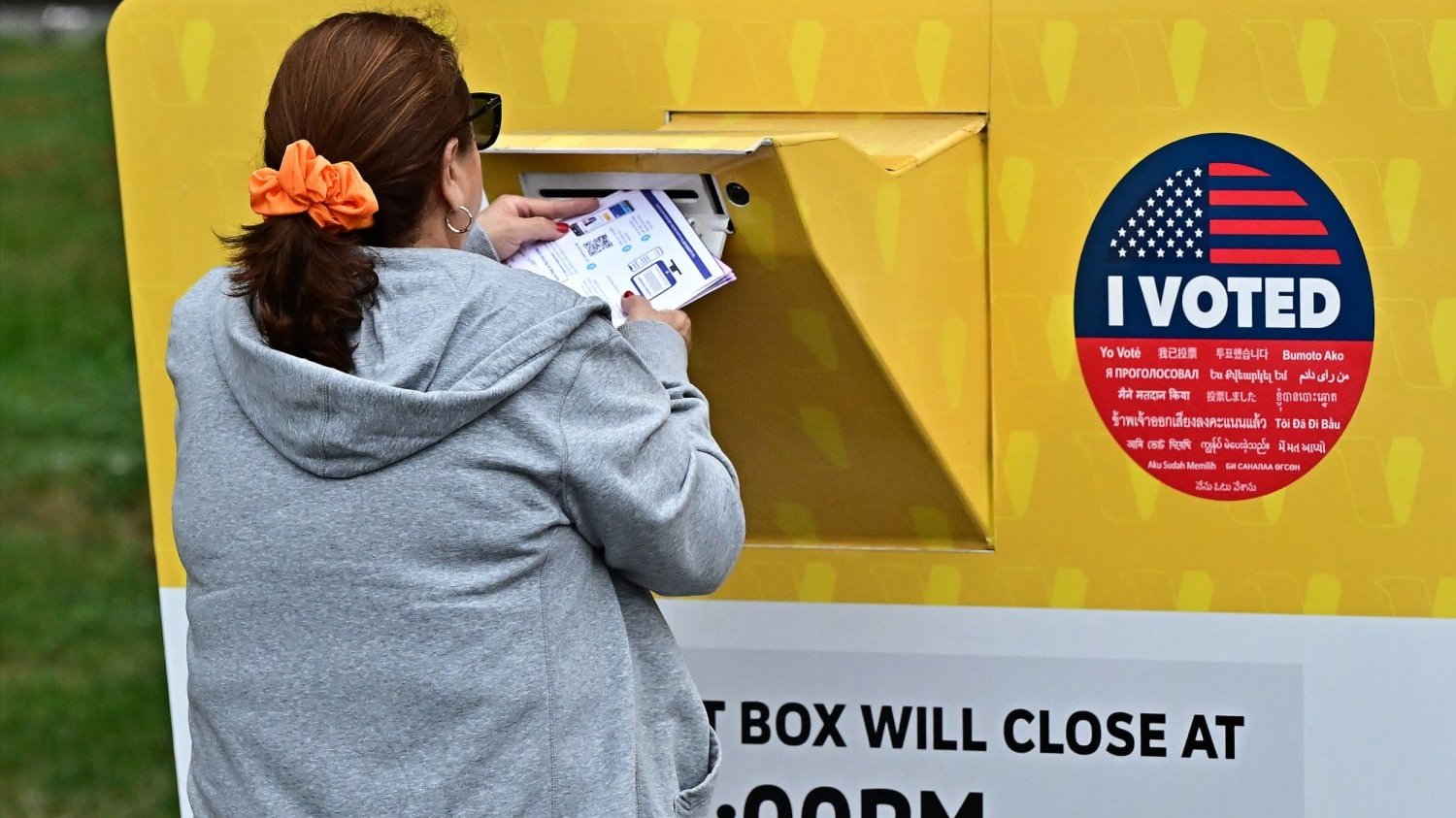 A photo of a voter