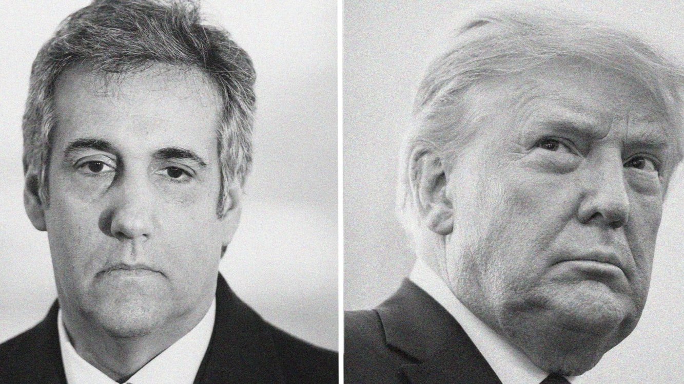 A photo montage of Trump and Cohen
