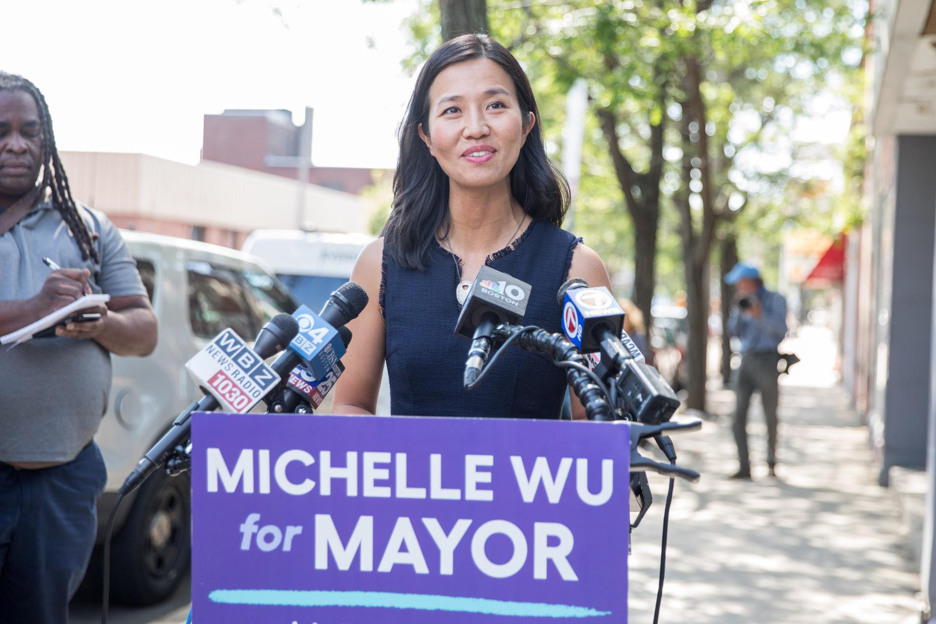 Boston mayor-elect Michelle Wu during a campaign event