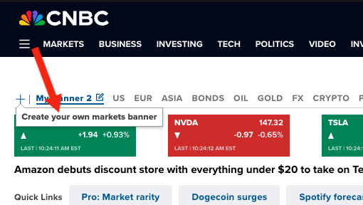 CNBC Pro Custom Market Banners CNBC Pro Custom Market Banners