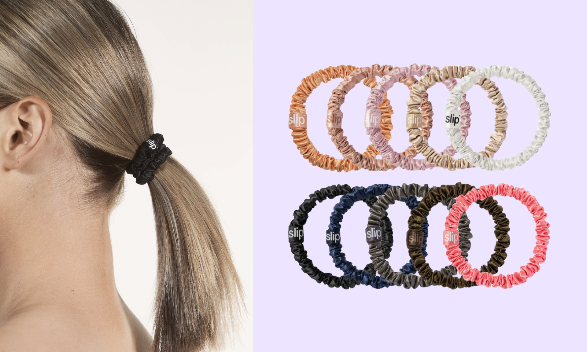 Pure Silk 10-Pack Skinny Scrunchies