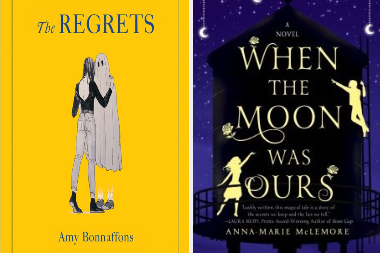 cover of ''the regrets;'' cover of ''when the moon was ours''