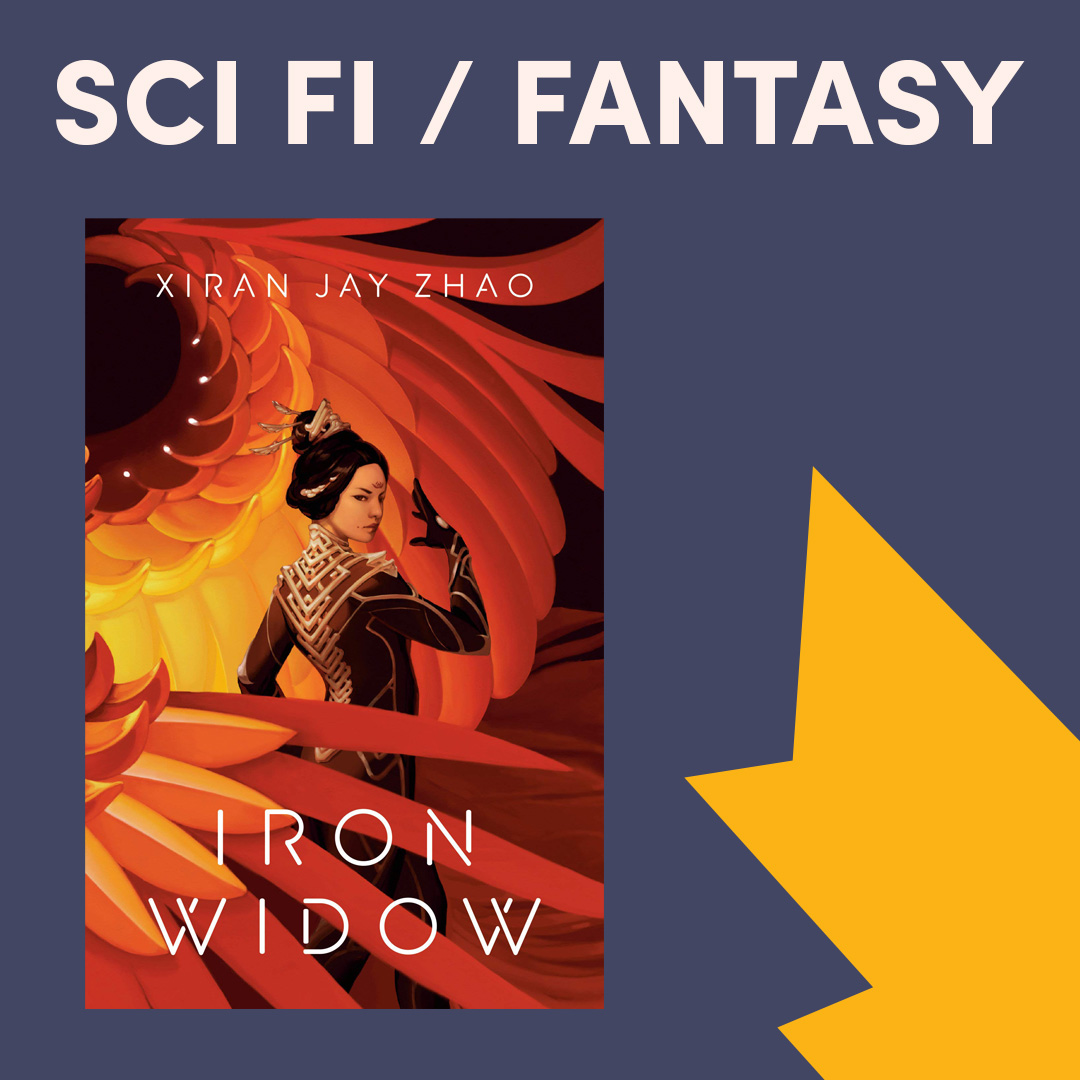 Illustrated graphic with two book covers, text reads ''Sci-fi & Fantasy'' Illustrated graphic with two book covers, text reads ''Sci-fi & Fantasy''