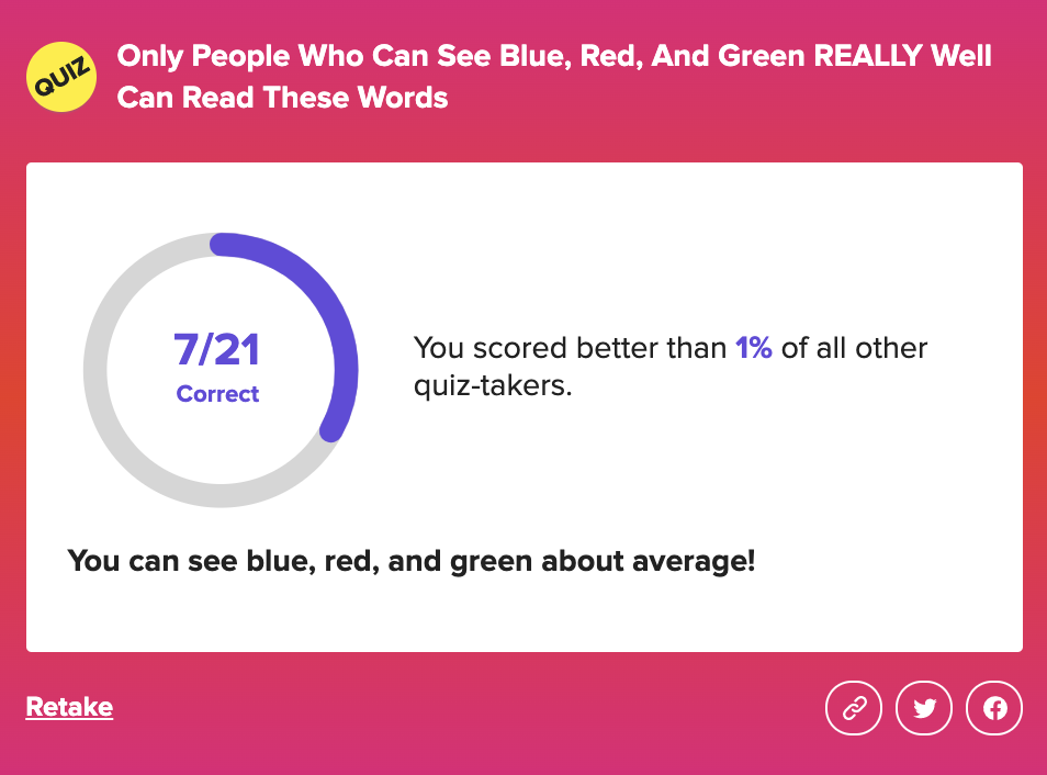 https://www.buzzfeed.com/crystalro/red-blue-green-vision-test https://www.buzzfeed.com/crystalro/red-blue-green-vision-test