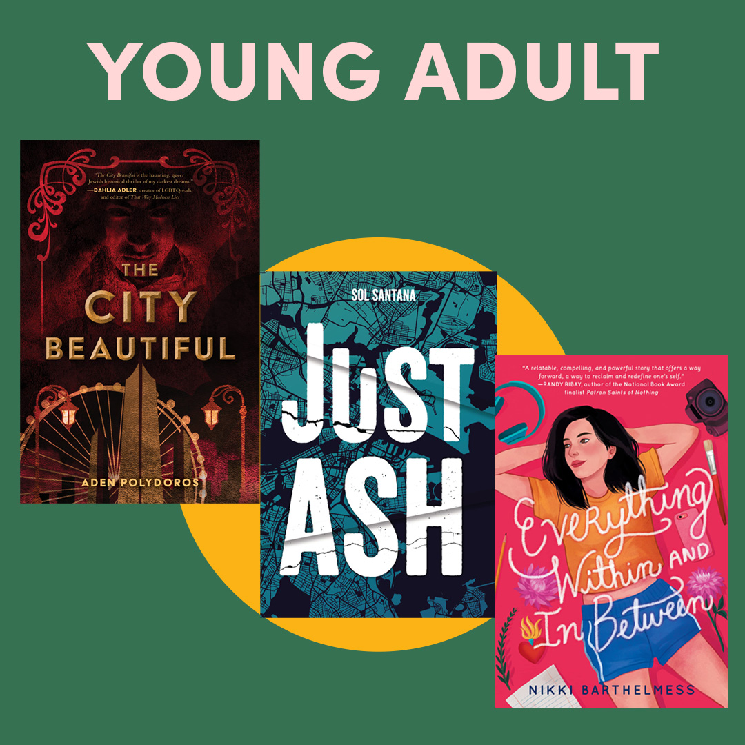 Illustrated graphic with book cover and text ''young adult'' Illustrated graphic with book cover and text ''young adult''