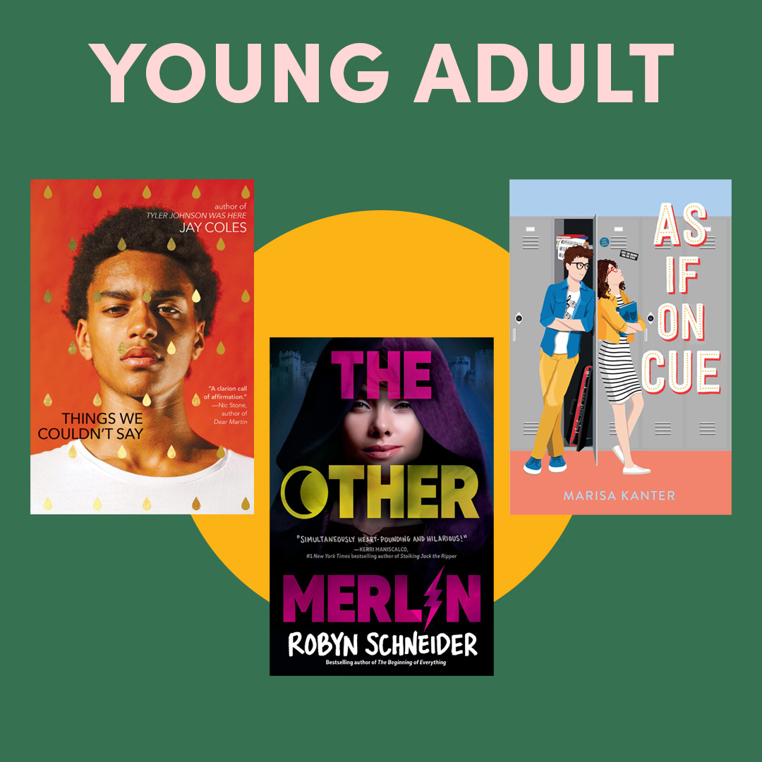 Illustrated graphic with book cover and text ''young adult'' Illustrated graphic with book cover and text ''young adult''