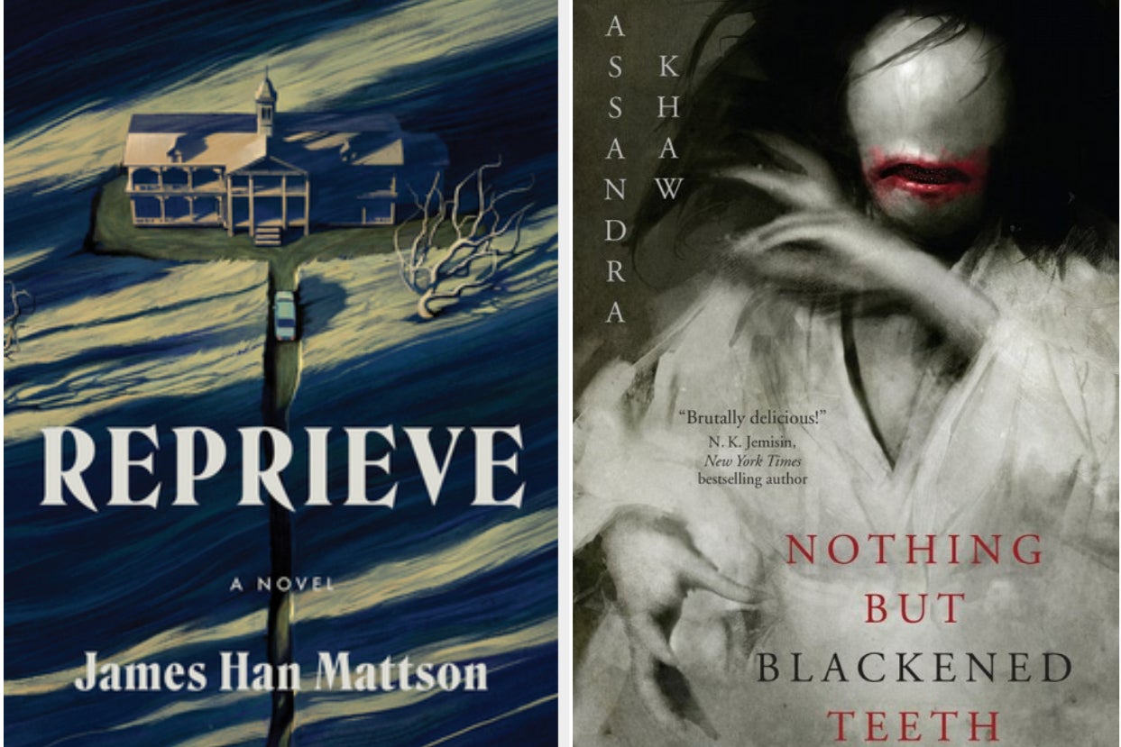 left: cover of ''reprieve;'' right: cover of ''nothing but blackened teeth'' left: cover of ''reprieve;'' right: cover of ''nothing but blackened teeth''