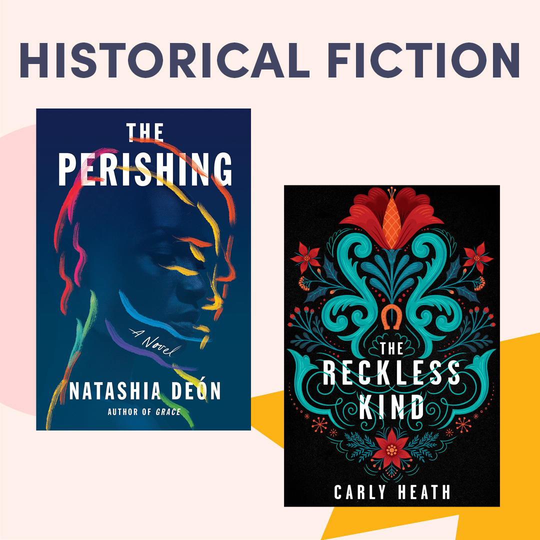 Illustrated graphic with book covers, text reads ''Historical Fiction'' Illustrated graphic with book covers, text reads ''Historical Fiction''
