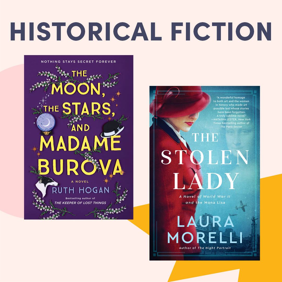 Illustrated graphic with book covers, text reads ''Historical Fiction'' Illustrated graphic with book covers, text reads ''Historical Fiction''