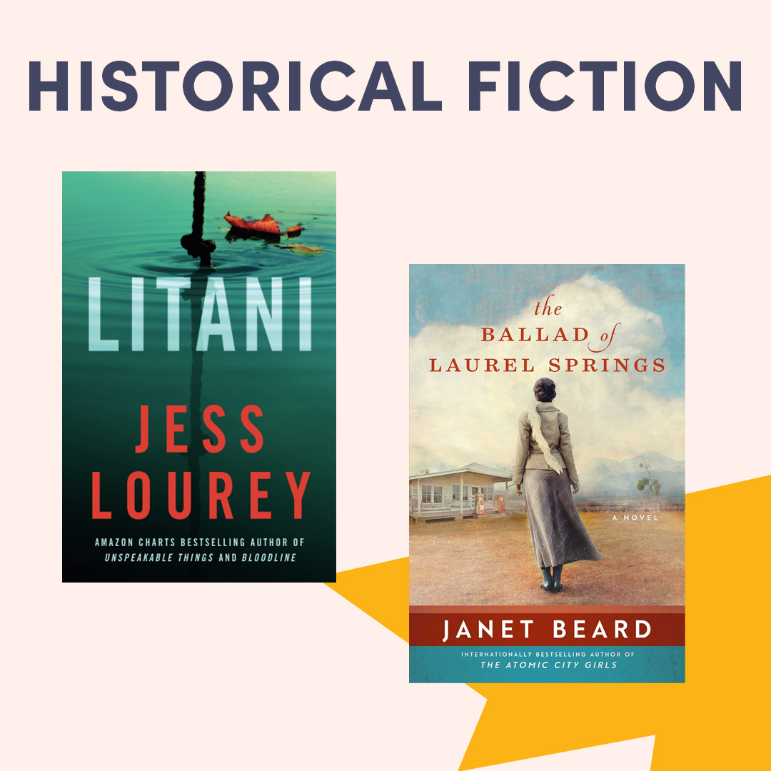 Illustrated graphic with book covers, text reads ''Historical Fiction'' Illustrated graphic with book covers, text reads ''Historical Fiction''