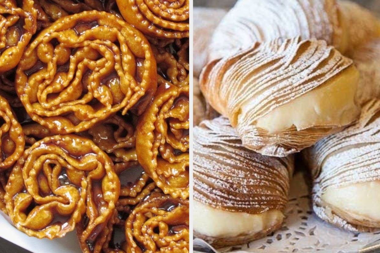 a side-by-side of italian desserts