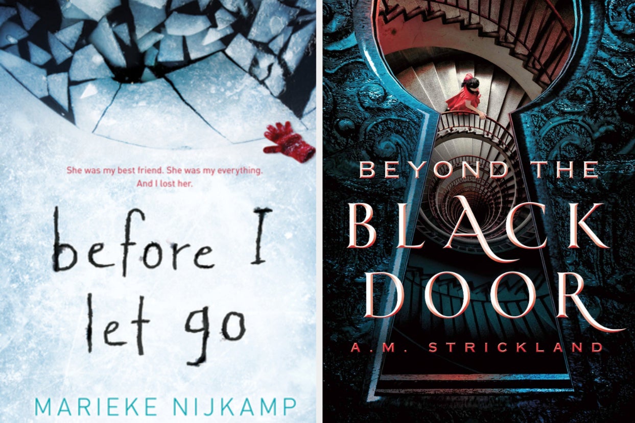 left: cover of ''before i let go;'' right: cover of ''beyond the black door''