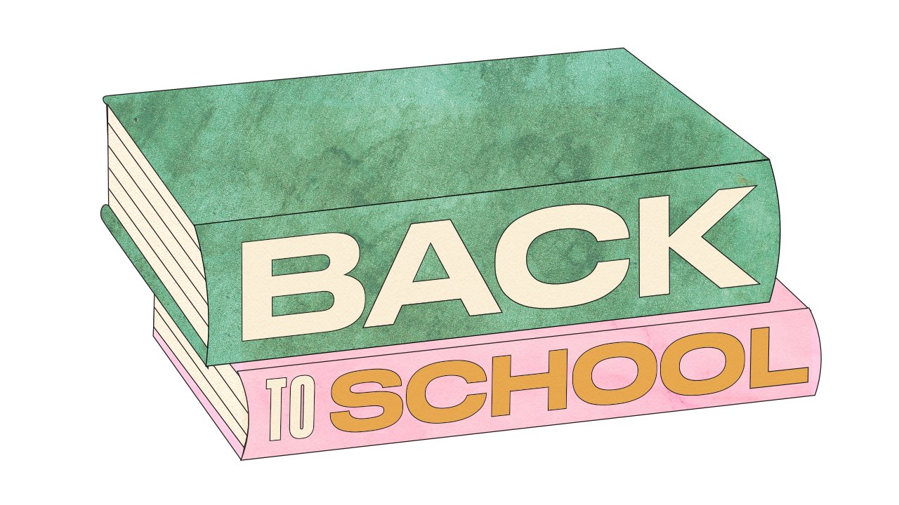 Illustration of two books with Back to School written on the spine.