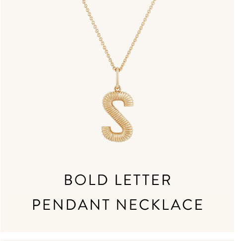 BOLD LETTER PENDANT NECKLACE 