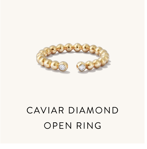 CAVIAR DIAMOND OPEN RING 