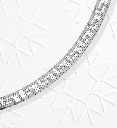 Solid Greek Key Herringbone Chain Necklace 3.55mm Sterling Silver 18''