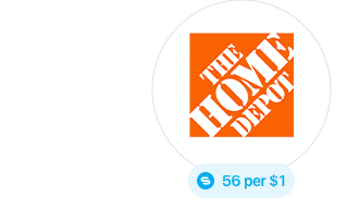 THE HOME DEPOT 56 per $1
