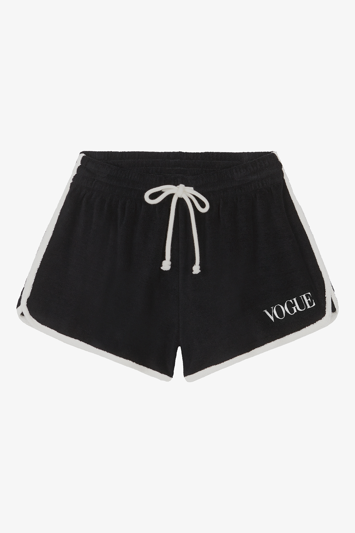 Short VOGUE noir en éponge avec logo brodé