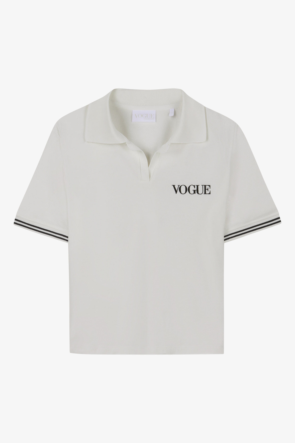 Polo VOGUE écru avec logo brodé noir