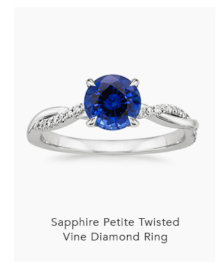 Sapphire Petite Twisted Vine Diamond Ring