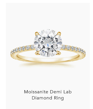 Moissanite Demi Lab Diamond Ring