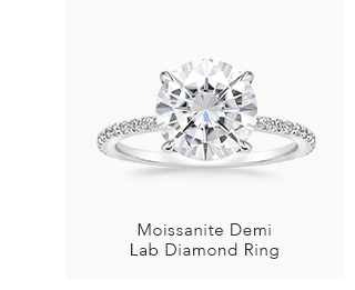 Moissanite Demi Lab Diamond Ring