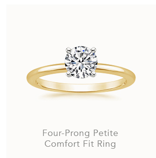 Four-Prong Petite Comfort Fit Ring