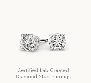 Certified Lab Created Diamond Stud Earrings