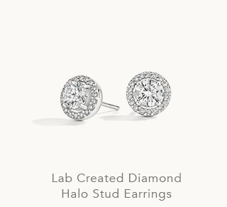 Lab Created Diamond Halo Stud Earrings