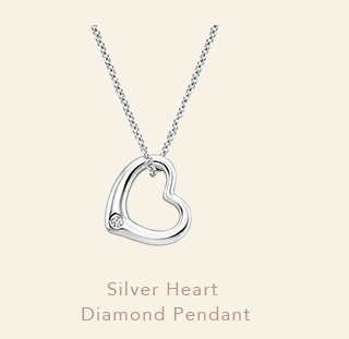 Silver Heart Diamond Pendant