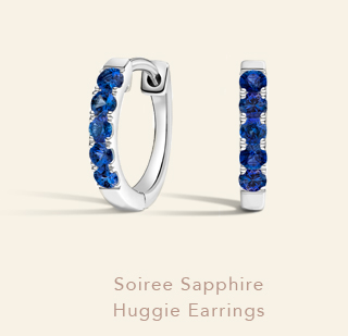 Soiree Sapphire Huggie Earrings