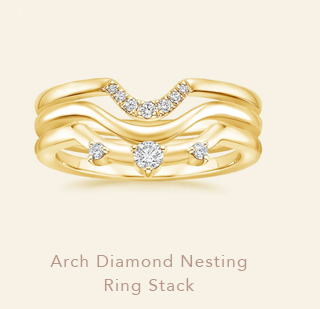 Arch Diamond Nesting Ring Stack