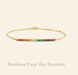 Rainbow Pavé Bar Bracelet