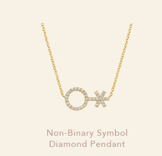 Non-Binary Symbol Diamond Pendant