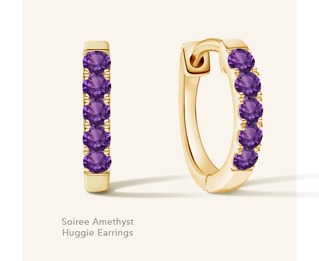 Soiree Amethyst Huggie Earrings