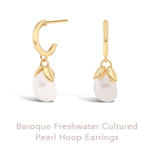 Baroque Freshwater Cultured Pearl Hoop Earrings