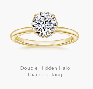 Double Hidden Halo Diamond Ring