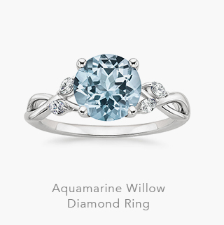 Aquamarine Willow Diamond Ring