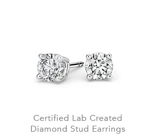 Certified Lab Created Diamond Stud Earrings