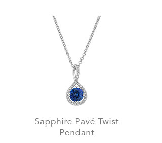 Sapphire Pavé Twist Pendant
