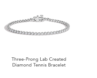 Three-Prong Lab Created Diamond Tennis Bracelet