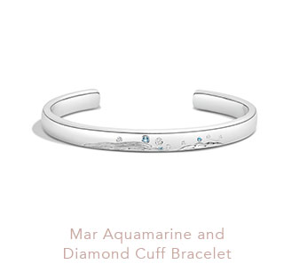 Mar Aquamarine and Diamond Cuff Bracelet